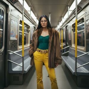 Mob Wife” VTG Gold's Muskrat Fur Coat Jacket M Brown "Old Money" Luxe Glam RARE